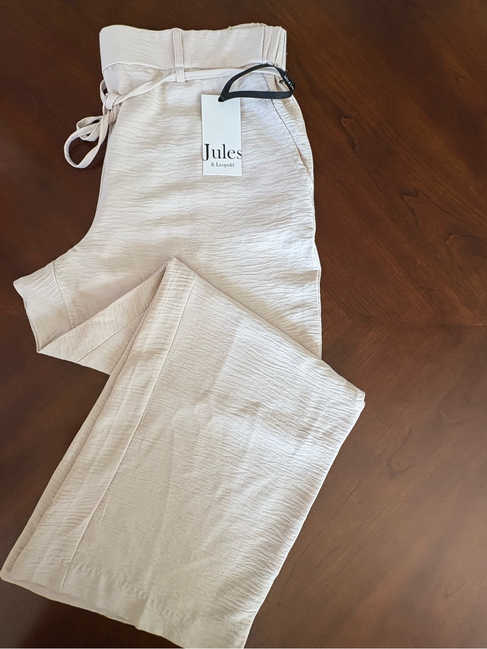 Jules & Leopold Wide Leg Pants in Light Cream